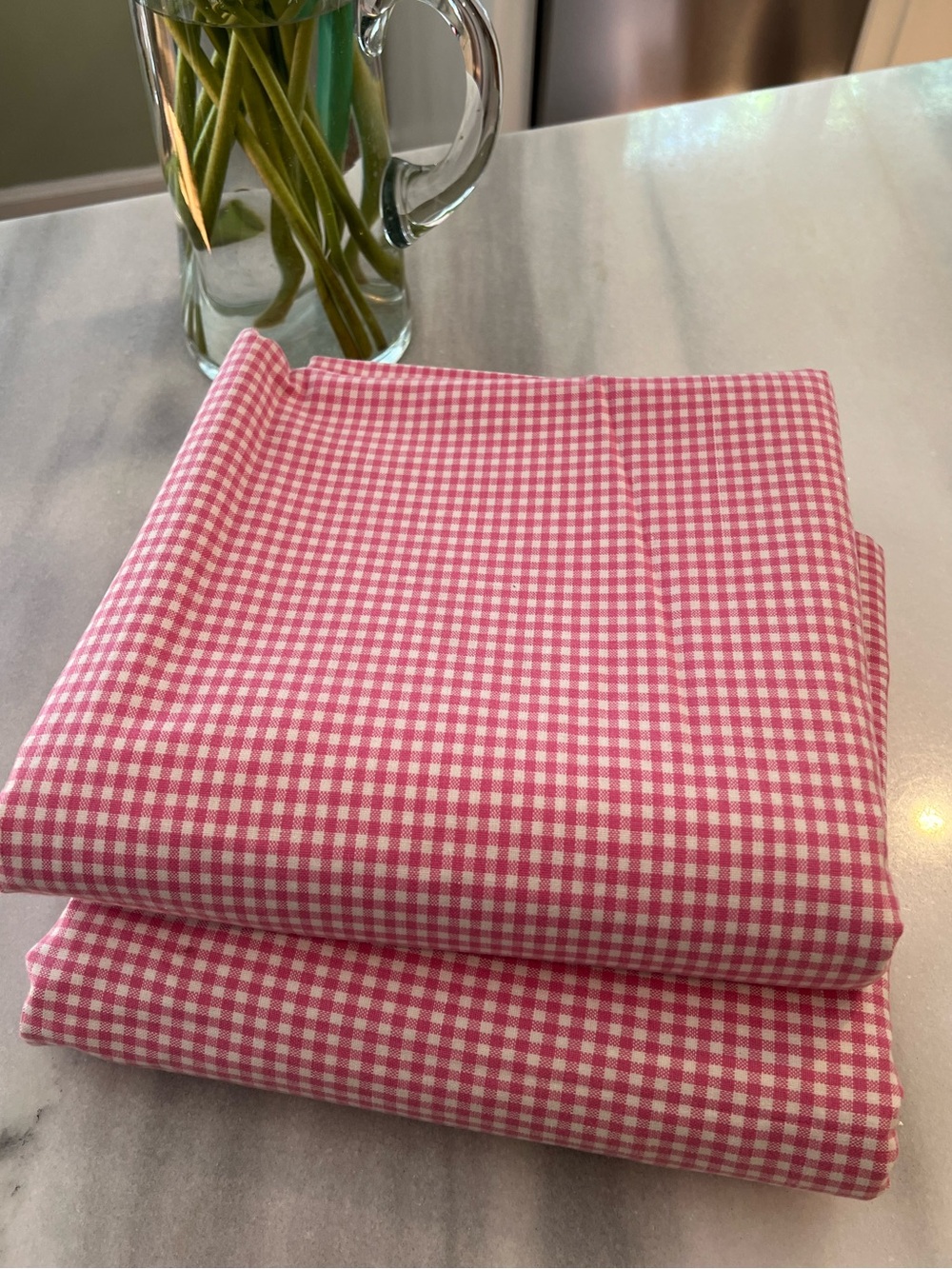 Pottery Barn Kids Pink Gingham blackout curtains - 2 panels